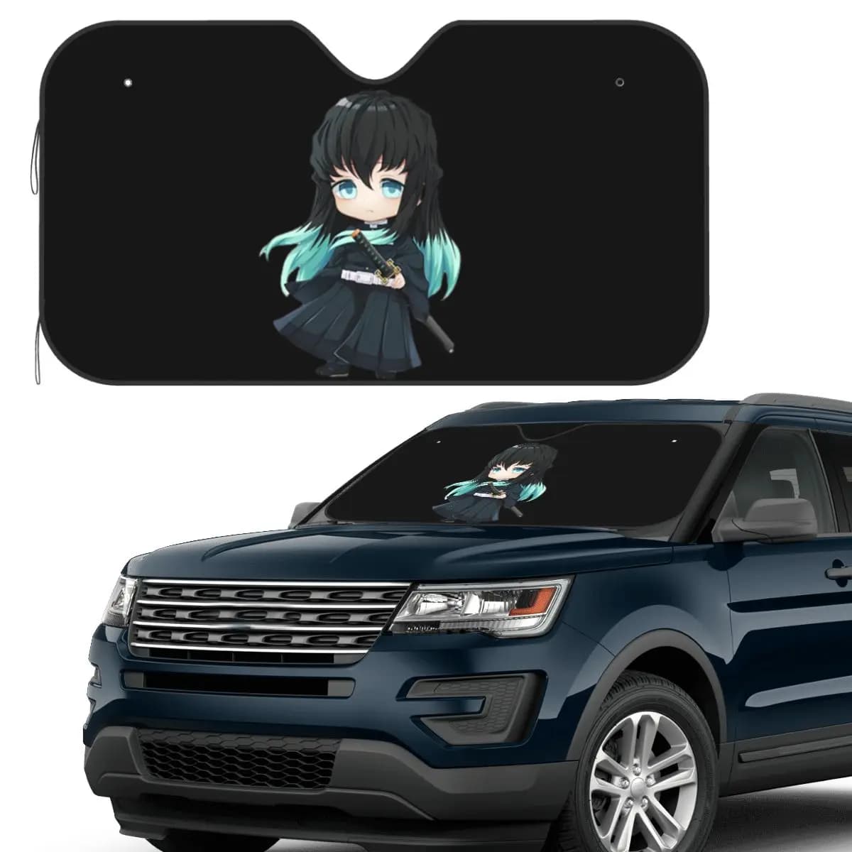 Chibi Mist Pillar Muichiro Tokito Parasole Parabrezza Auto Parabrezza Anteriore Finestra Visiera parasole Accessori Coperture