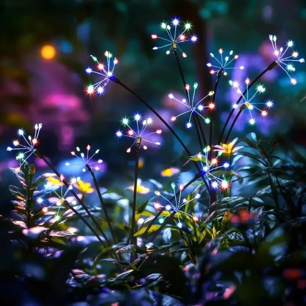 6/810 teste luce solare impermeabile 2 modalità di commutazione LED fuochi d'artificio floreali montati a terra stelle scintillanti lampada da prato solare percorso