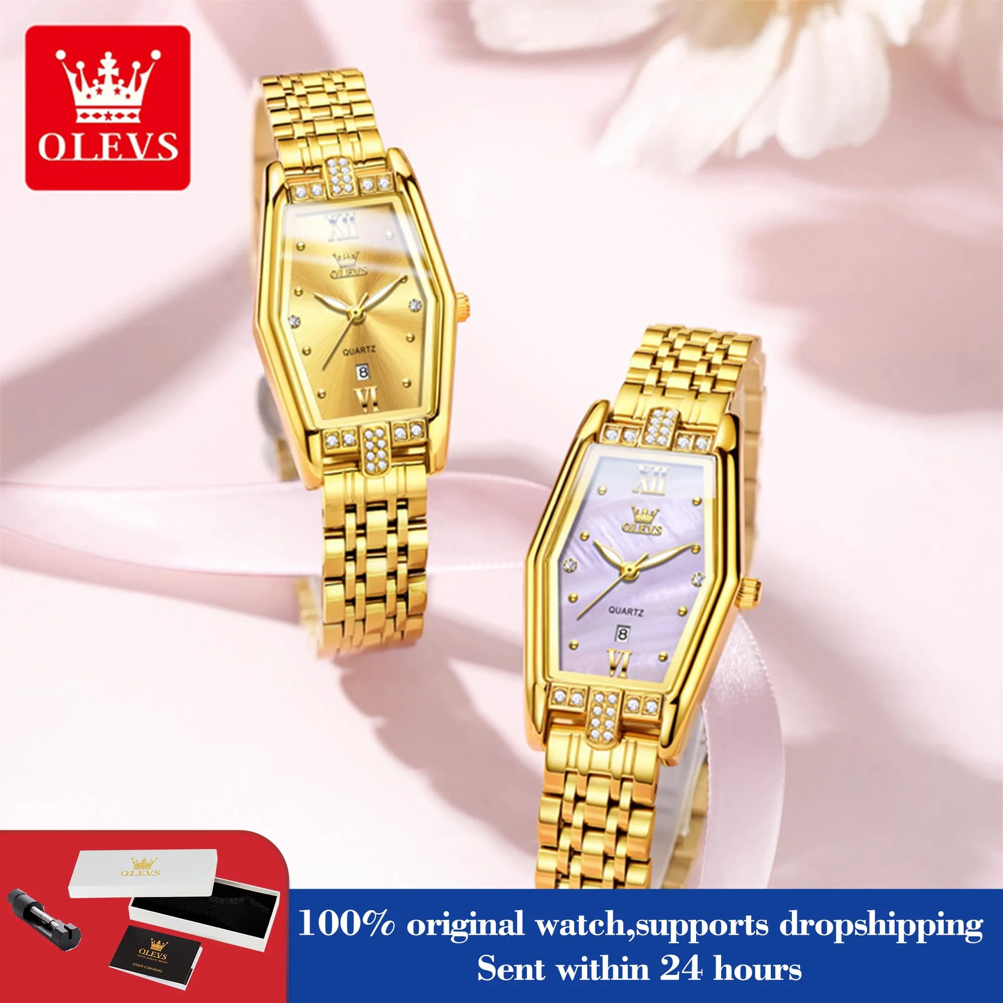 OLEVS 3699 Orologio al quarzo da donna Orologio da calendario di lusso semplice per donna Orologio da polso da donna elegante impermeabile luminoso con cinturino in acciaio