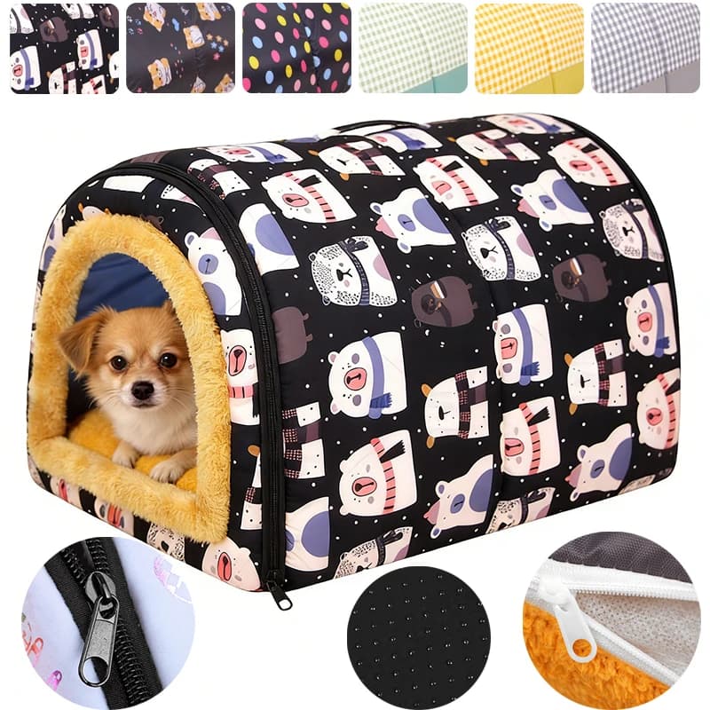 Cuccia per Cani di Taglia Grande, Cuccia Calda in Peluche, Cuccia a Cuscino per Cani di Taglia Media e Piccola, Chiusa, Rimovibile e Lavabile, Utilizzabile per Tutte le Stagioni