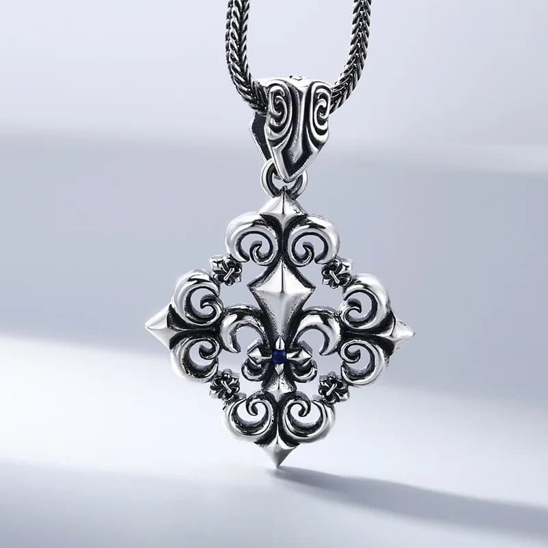 Wholesale 925 sterling silver boat anchor pendant men's necklace pendant trendy Thai silver retro vintage vintage personalized j
