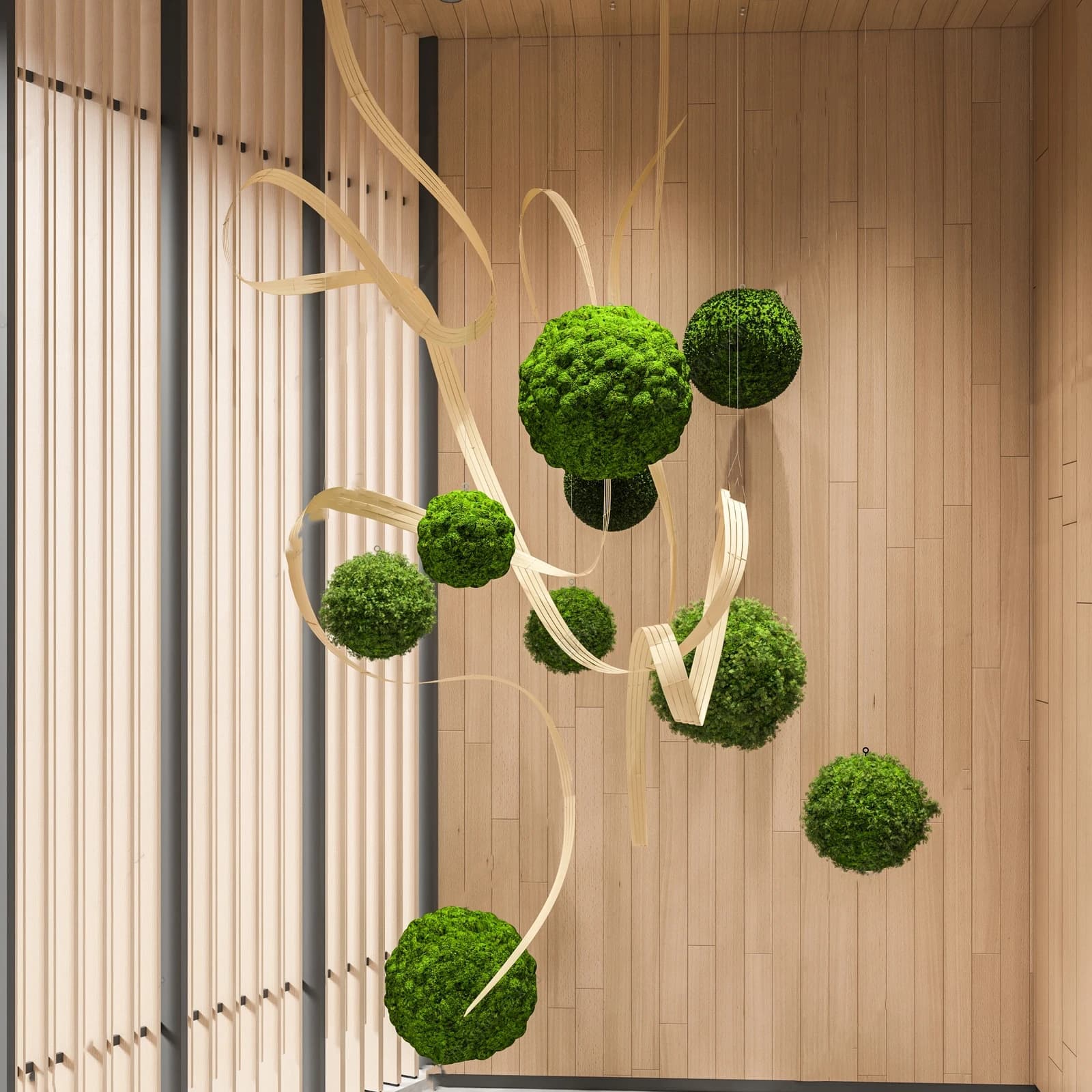 Simulated Hair Ball Moss Ball Ceiling Decoration Modeling Green Plant Spherical Plant Indoor Landscape Home Decor Wedding
