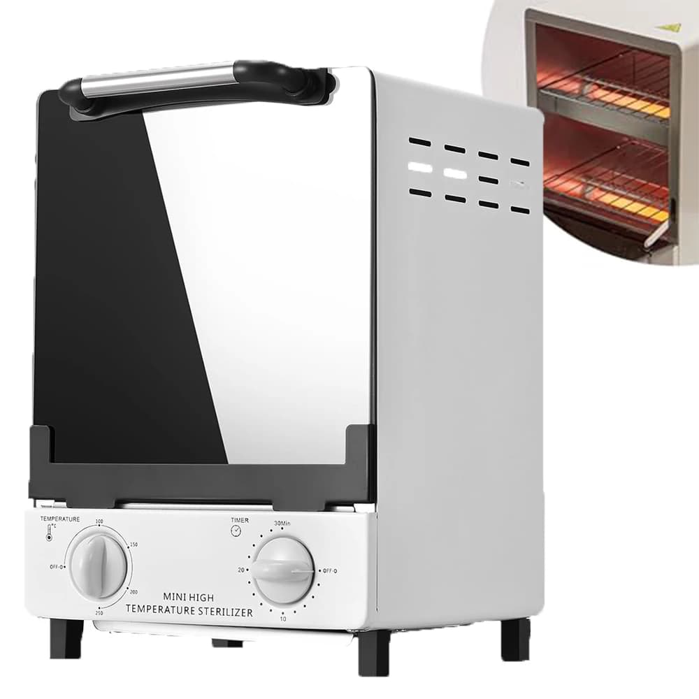 YIKOOLIN Scatola per pulizia ad alta temperatura da 12 litri con timer Sterilizzatore portatile a calore secco per strumenti per unghie in metallo Salone d'arte