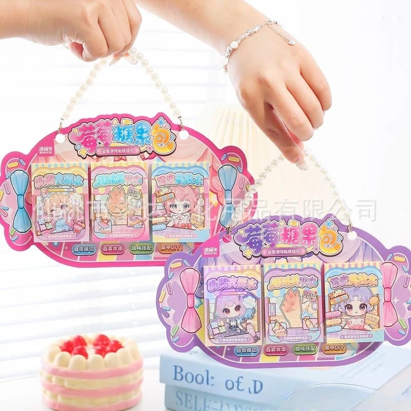 Libro di Adesivi DIY Candy Pearl, Adesivi Kawaii per Trucco e Nail Art, Mini Album Carino per Scrapbooking per Bambine