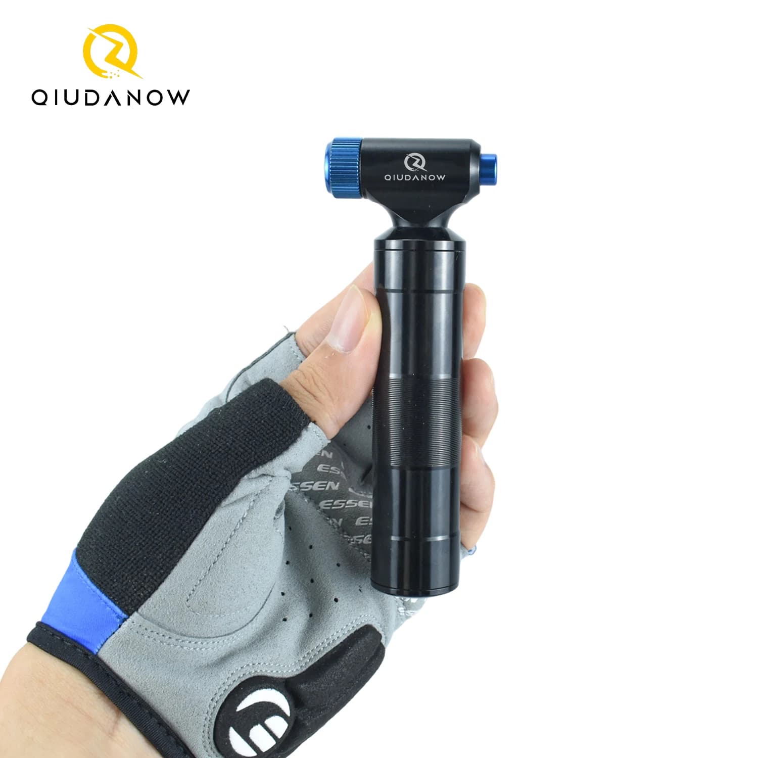 QIUDANOW Pompa di gonfiaggio rapido per pneumatici per bici CO2 con gonfiatore portatile compatibile con stoccaggio a cartuccia per bici da strada/montagna
