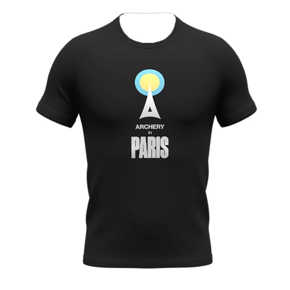 T-shirt a maniche corte a tema tiro con l'arco di Parigi, stampa cuore bersaglio Torre Eiffel, estiva, traspirante, casual, versatile, a mezza manica