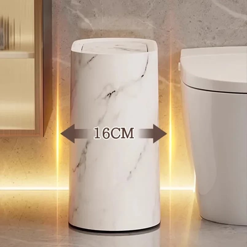 New Home 12L Imitazione Marmo Grano di Legno Pressa Manuale Pattumiera Hotel e Homestay con Coperchio Cucina Soggiorno Contenitori per rifiuti