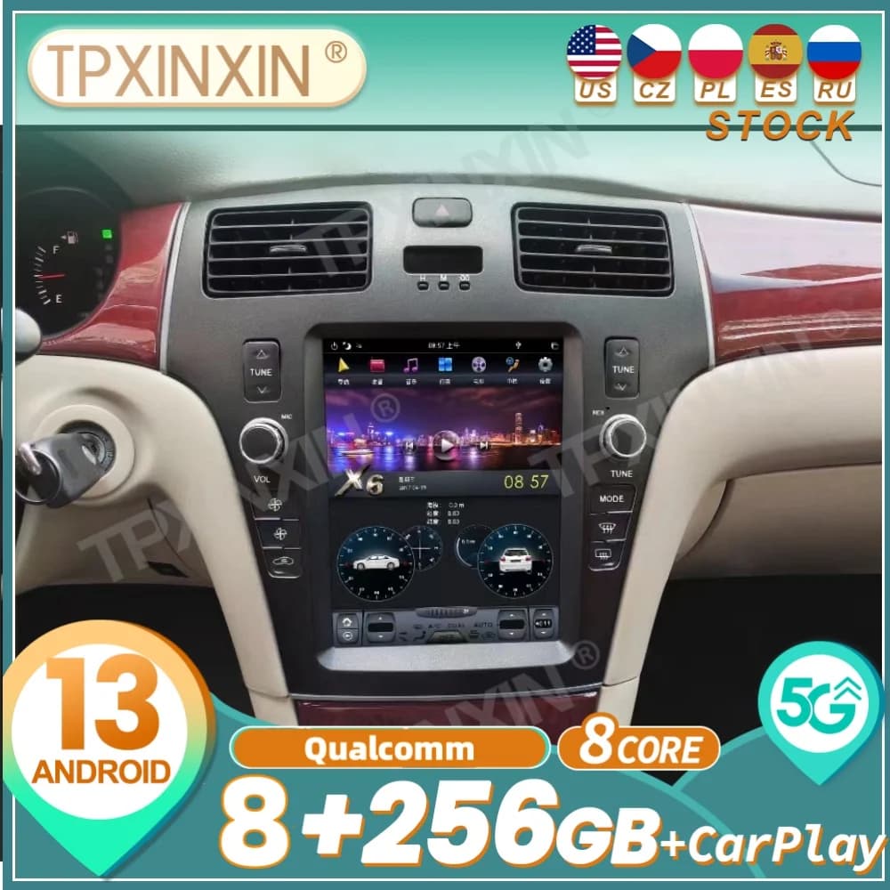 Qualcomm For Lexus ES300 330 2005~2009 Android Auto Carplay Car Radio Stereo Automotive Multimedia Player GPS Navi Head Unit
