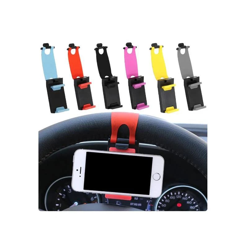 Universal phone support with internal car steering clip for iPhone XiaoMi Samsung car accessories for mobile phones