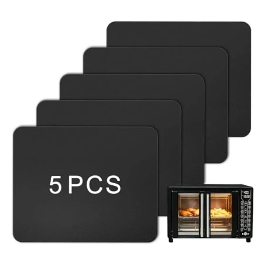5pcs Teflon Air Fryer Liner for Gourmia 25QT GTF7460 Toaster Oven Air Fryer Combo, Reusable Nonstick Oven Mat, Heat Resistant A