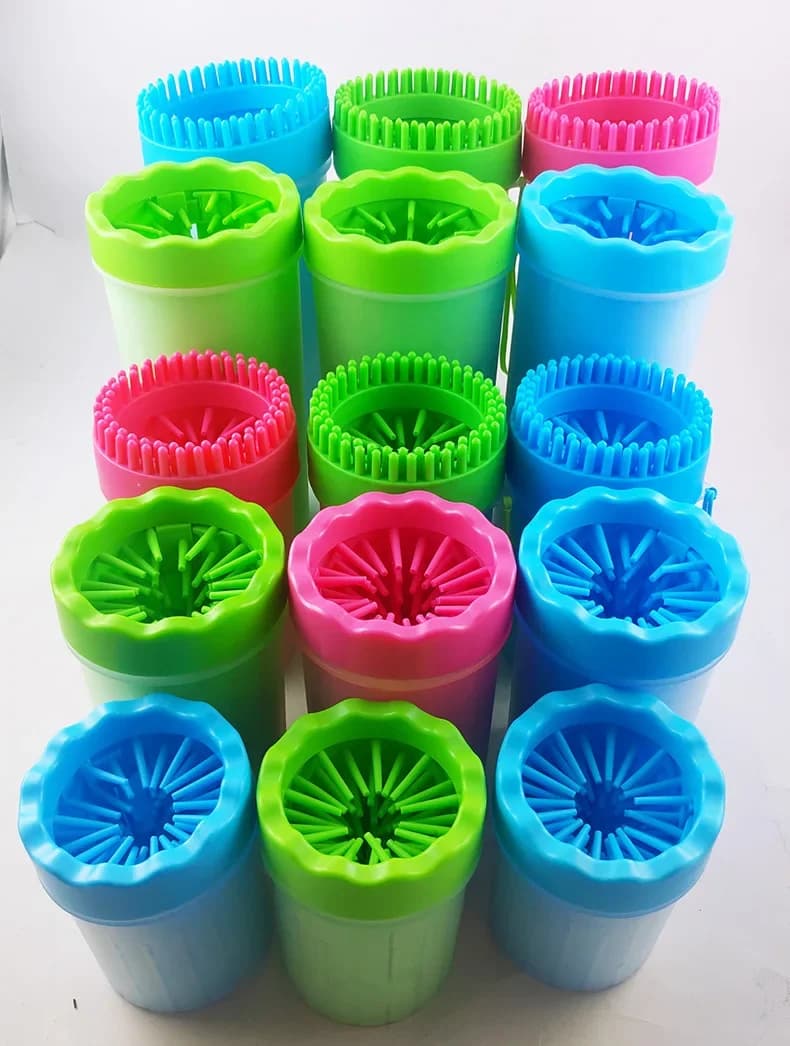 1 Pezzo Tazza in Plastica per Lavaggio Zampe Animali Domestici, Spazzola in Silicone Grande (S, L, XL) per Cani e Gatti, Rimuove Fango e Pulisce le Zampe