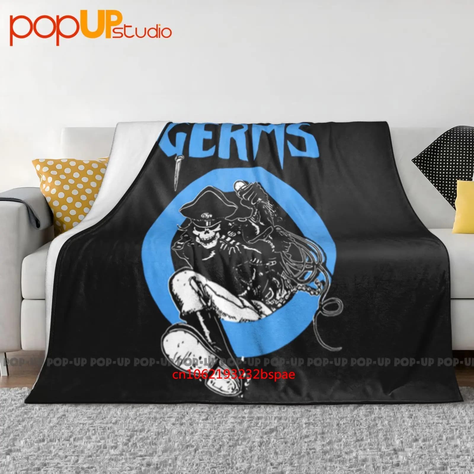 Germs Pelle Scheletro Rock N Roll Music Band Coperta ultra morbida Trapunta Copridivano invernale Copriletto