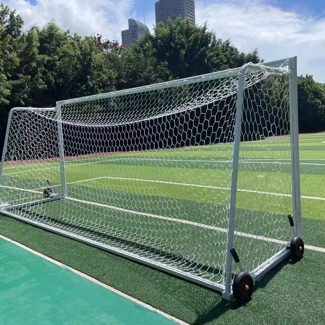 Porta da calcio da esterno in acciaio o alluminio con ruote per campi sportivi - Attrezzatura da calcio - Promozione vendite