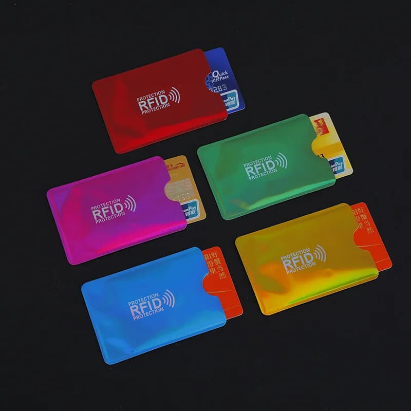 Colorful Laser Aluminum Foil RFID Card Sleeve NFC Blocking Anti-Demagnetization Credit Card ID Cover for Men Women
