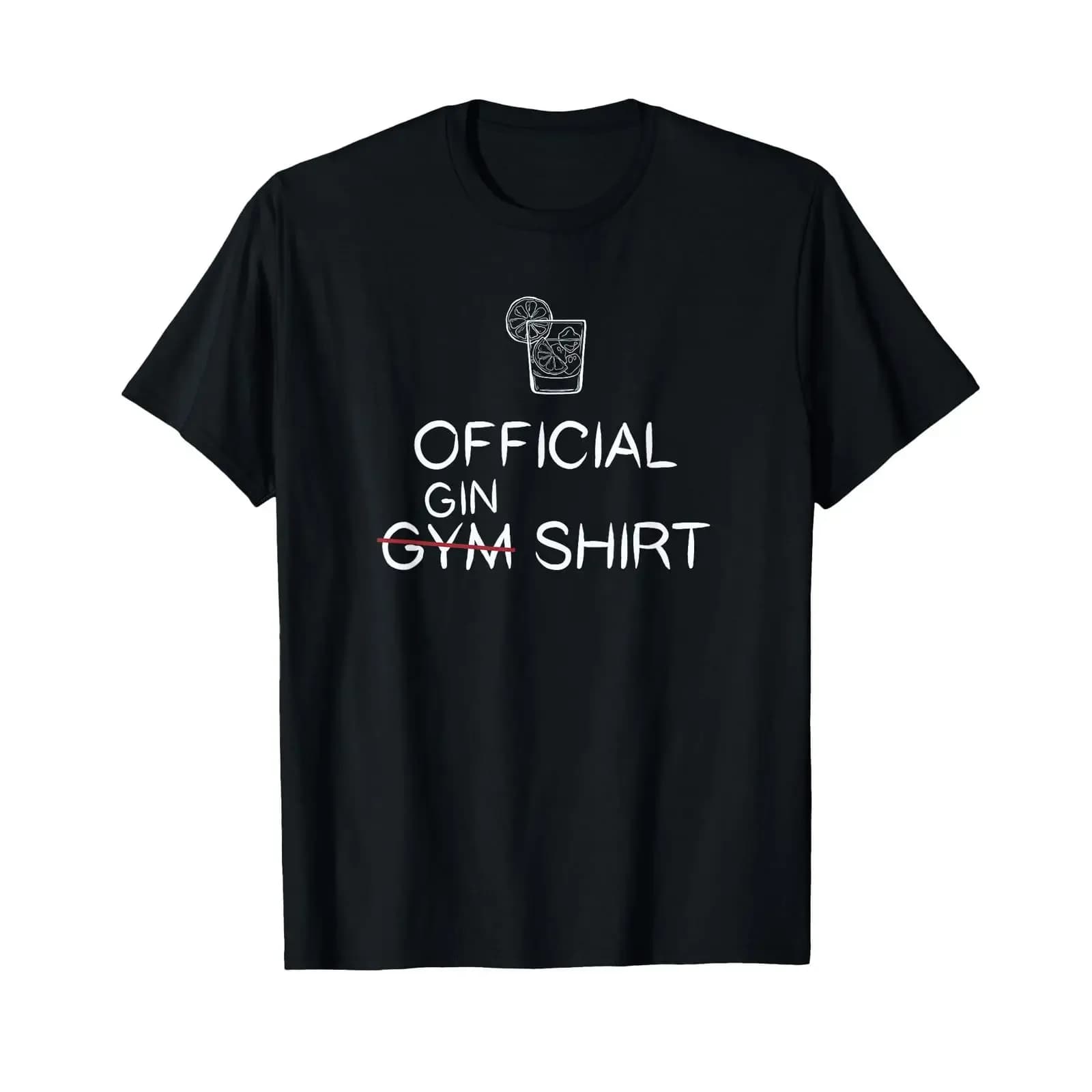 Funny Gin Tonic Drink Alcohol Saying Official Gym T Shirt vintage Washed Unisex designer clothes homme fashion Versatile