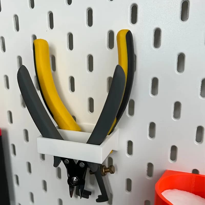 Portaoggetti per pinze e forbici da 1 pezzo Portaoggetti per attrezzi in plastica bianca per parti di stoccaggio per officina IKEA Skadis
