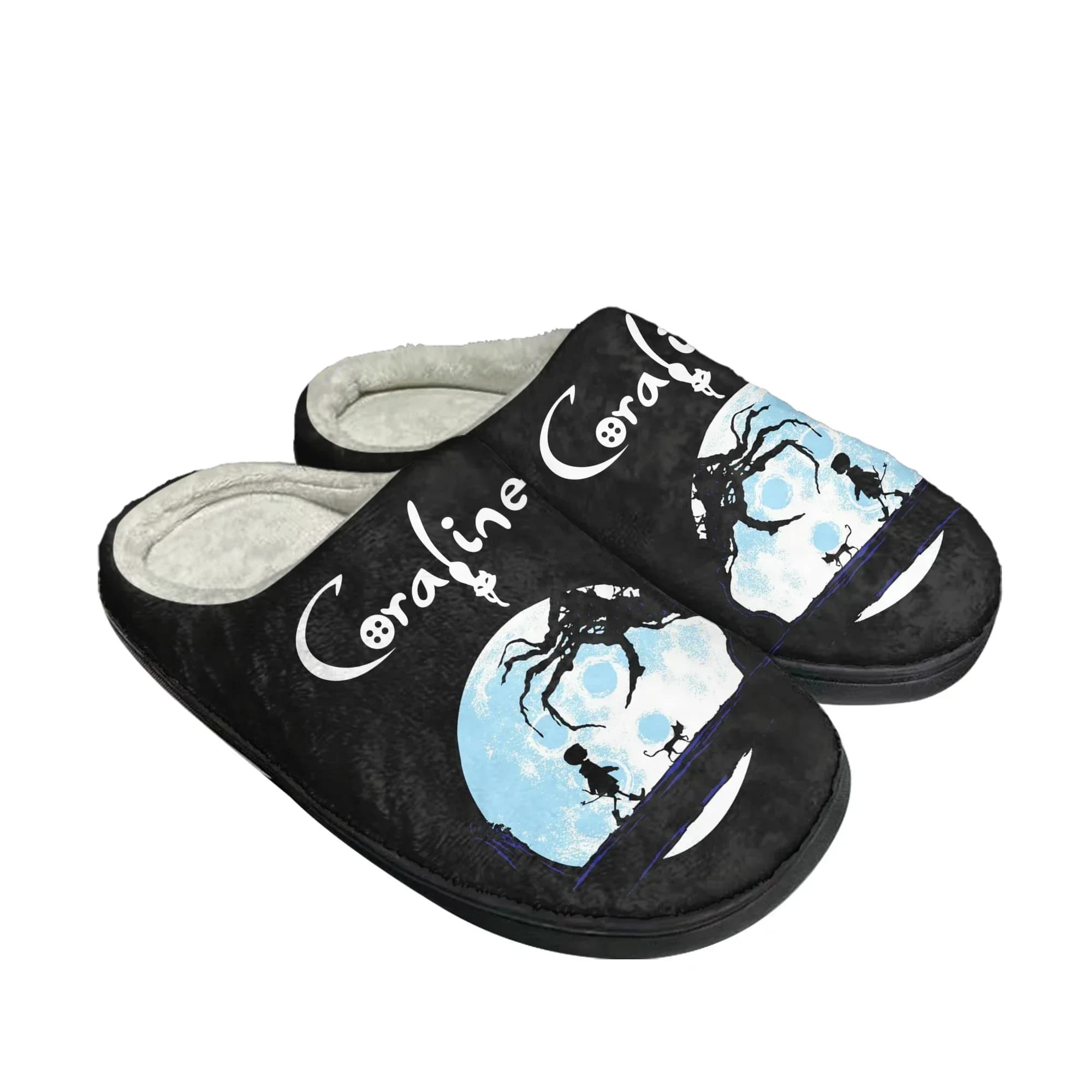 Coraline The Secret Door Home Cotton Slippers Mens Womens Teenager Plush Bedroom Casual Keep Warm Shoes Tailor Custom Slipper