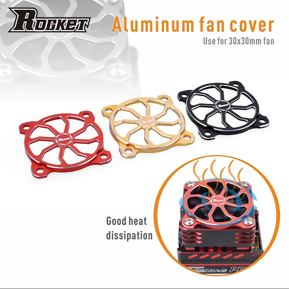 Rocket 30x30mm Cooling Fan Cover Motor RC Control Electric Speed ESC Adjusting Fan Heat Sink Protection Cover Protection