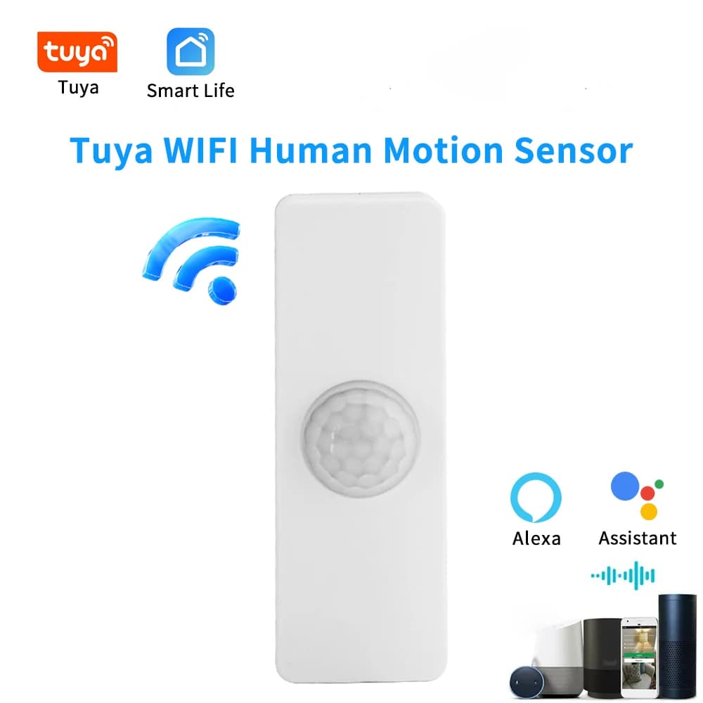 Tuya WiFi Smart PIR Sensore di movimento Dispositivi per la casa intelligente Rilevazione antifurto Funziona con Smart Life Google Alexa Voice Home Assistant