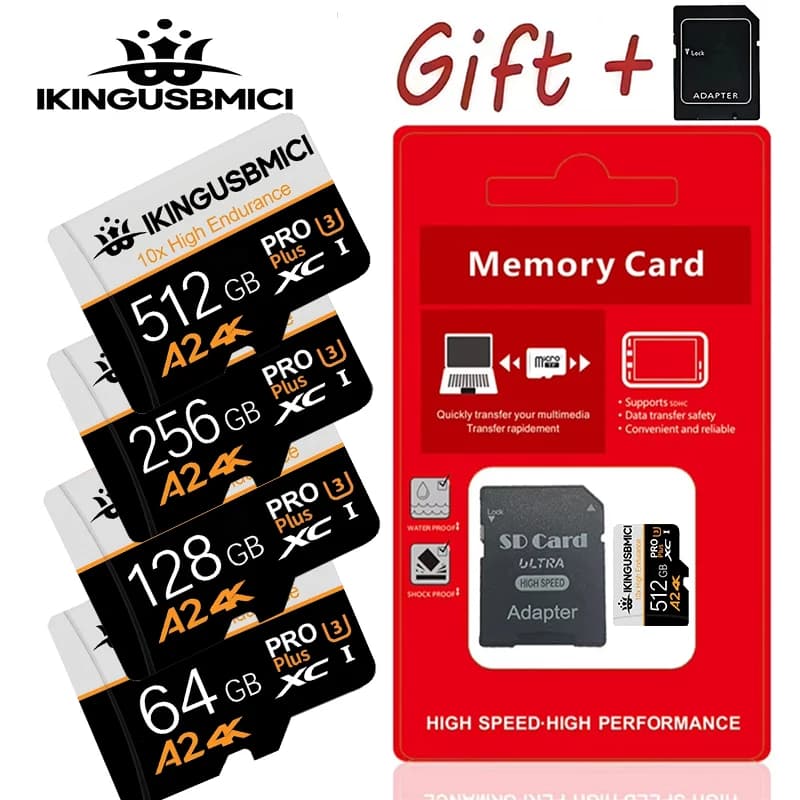 High Speed 128GB Micro TF SD Memory Card 512GB 512GB 256GB for Camera Surveillance Phone PS4 Switch