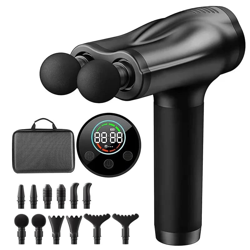 Mini Double Head Portable Massage Gun With Muscle Massage Gun Deep Fabric Percussion Multifunctional Rechargeable Stripper