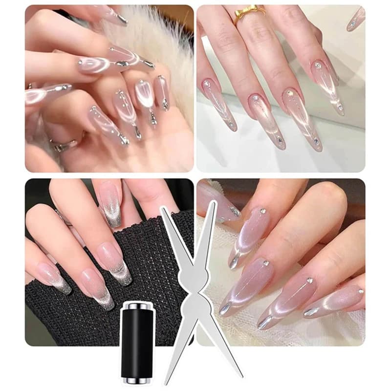 Multifunctional Cat's Eye Nail Magnetic Stick Super Strong Gel Polish Magnet Pen Cylinder Magnetic Cat's Eye Magnet Iron Sheet"