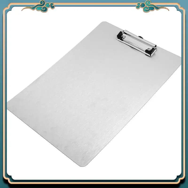 ABJG-Metal Clipboard Folder A4 Stainless Steel Clip Board Bill Storage Folder Writing File Board Menu Splint For Business
