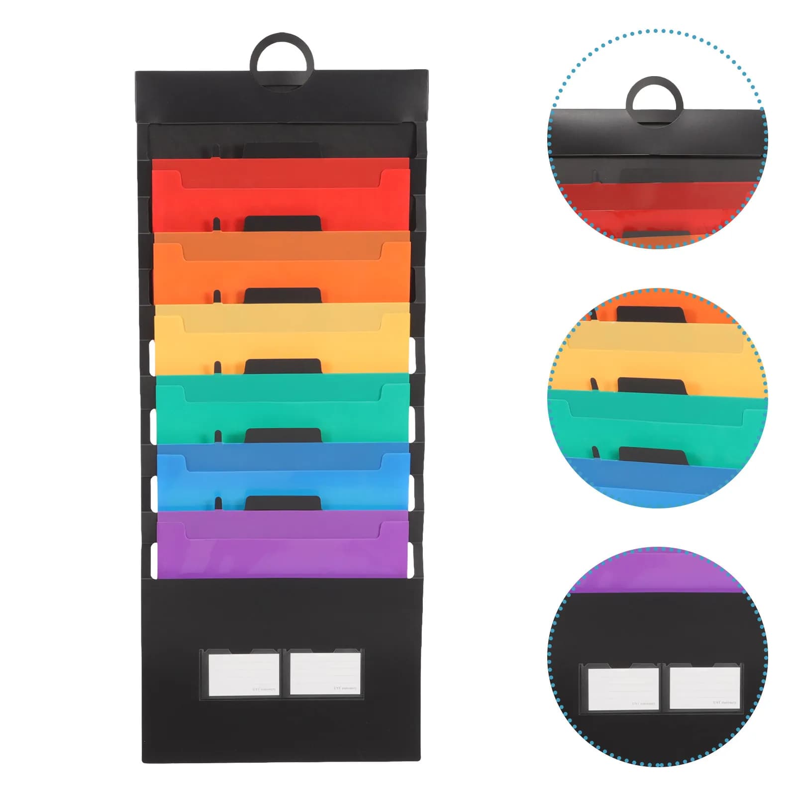 Expanding Plastic Folder Handle Design Waterproof File Organizer Portable Document Holder Office Travel File Storage Bag Round