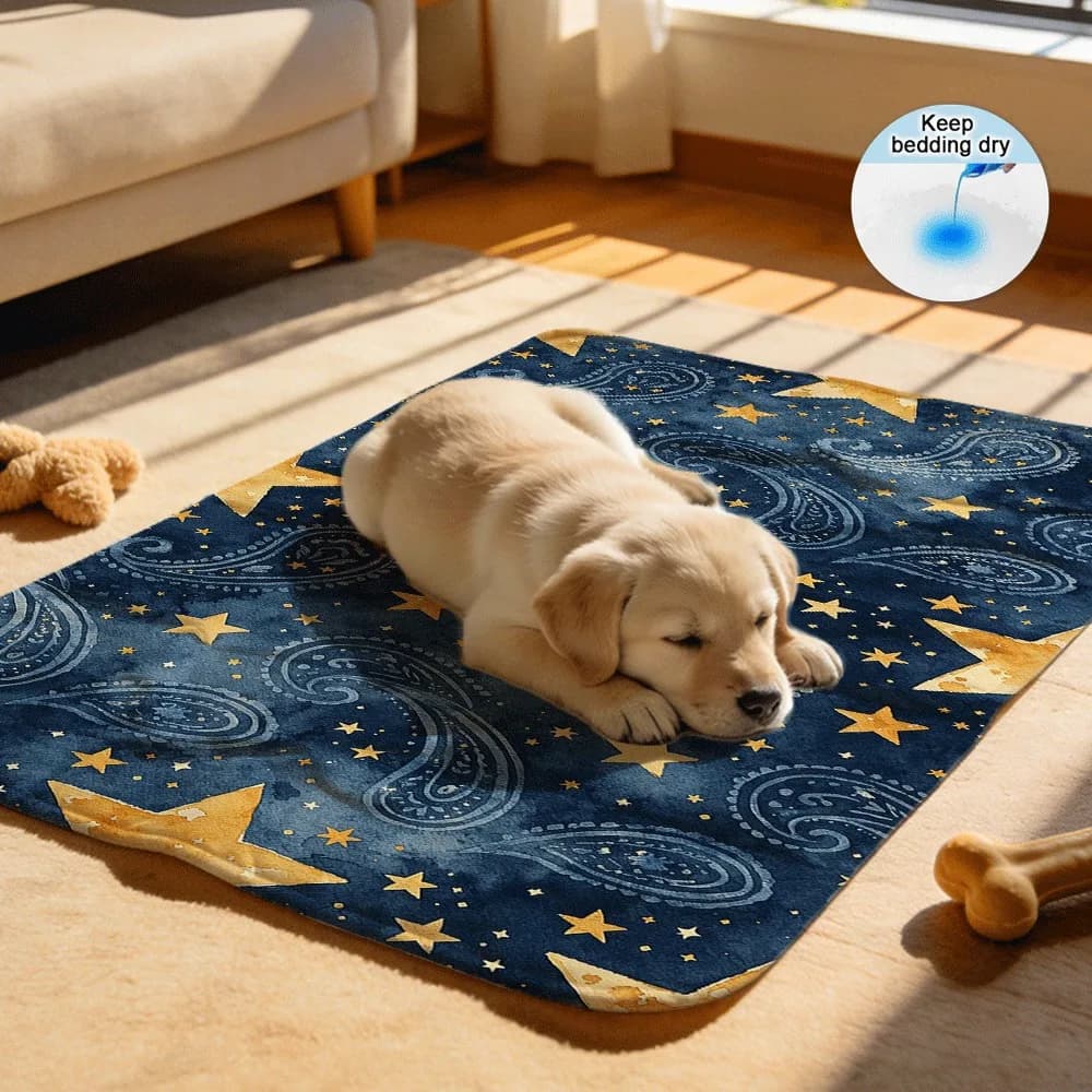 Star Moon Haze Washable Reusable Pet Carrier Liners Waterproof for Pet Travel