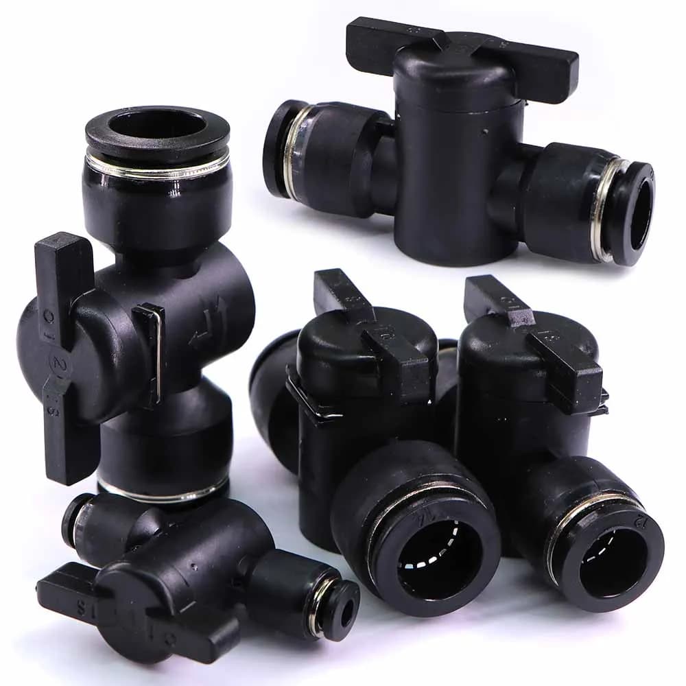 Adattatore per tubo flessibile con valvola manuale da 4-16 mm Blocco antiscivolo Connettore a sgancio rapido Spegnimento arresto dell'acqua Giunto pneumatico Raccordi per tubi in PE