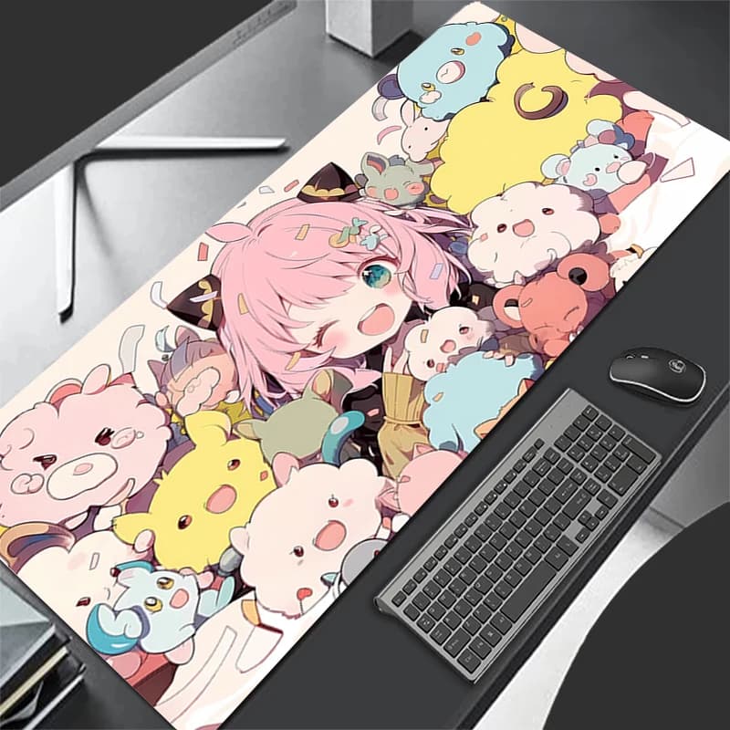 Tappetini per mouse Tappeto da gioco Tappetini per tastiera anime Tappeto Tappetino per mouse S-Spy×Famiglia Tappetino per mouse per laptop Tappetino da scrivania esteso per regalo per giocatori LOL