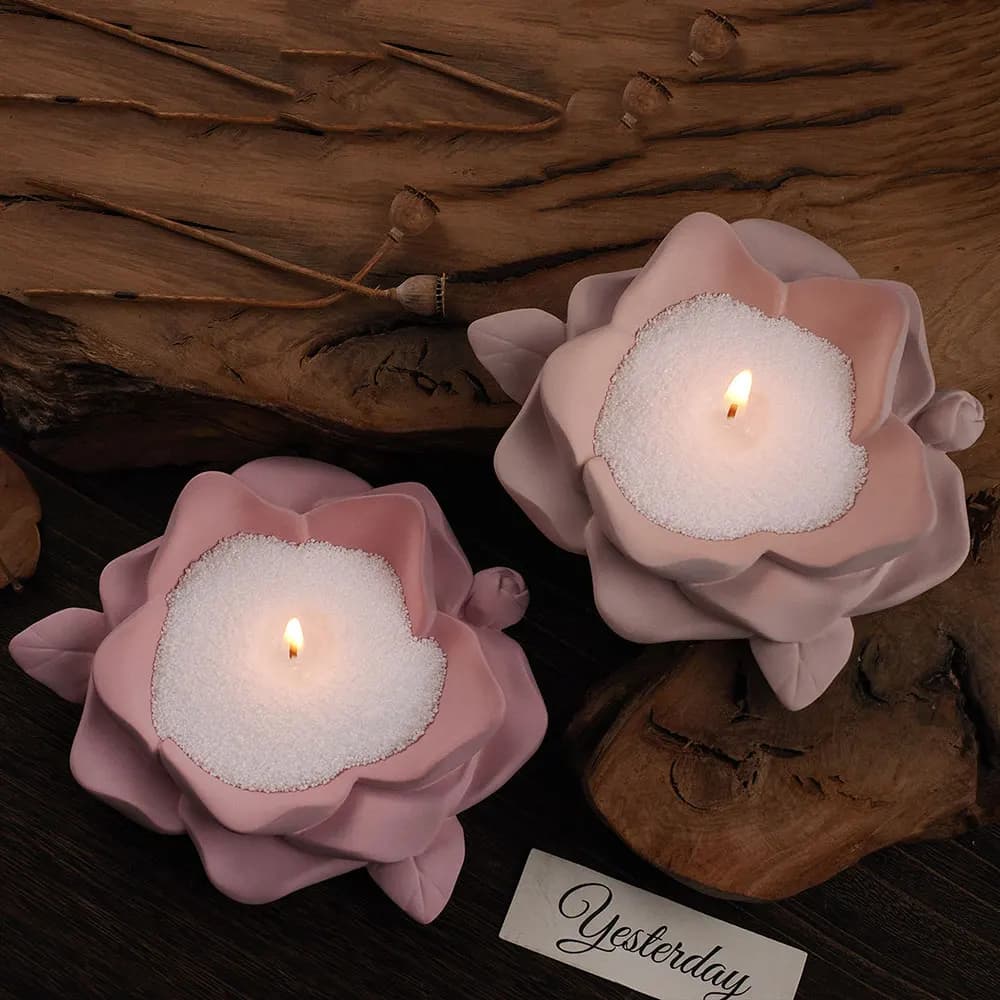 Fiore fai da te resina epossidica gesso camelia posacenere stampo cemento argilla portacandele vassoio di sapone stampo in silicone decorazione della casa、