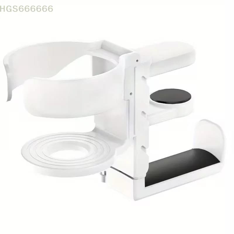 Portabicchieri da tavolo 2 in 1 e supporto per cuffie, realizzato in materiale ABS robusto, supporto per cuffie da gioco e portabicchieri