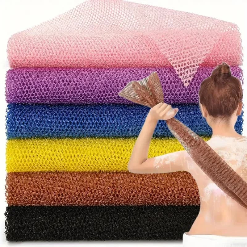 1 pz Spugne Esfolianti Africane Asciugamano Maglia Bagno Scrub Panno Per Il Viso Doppio Lato Bagno Luffa per Pelle Liscia Schiena Doccia Scrubb