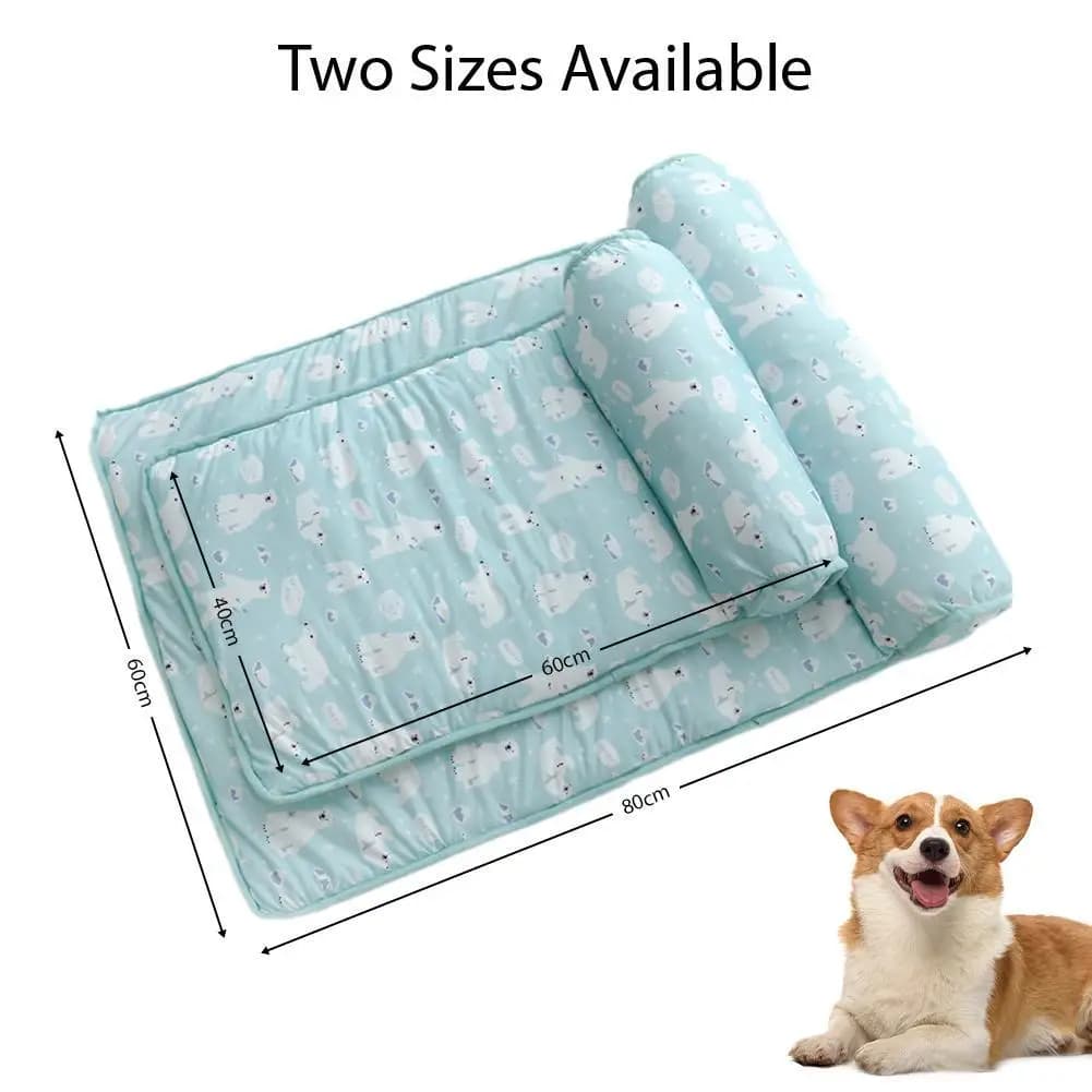 Tappetino per il ghiaccio estivo Lettino per cani di grandi dimensioni Tappetino per animali domestici di raffreddamento per cuccioli di gatto Nido per il sonno per cuccia per animali domestici con tappetino fresco in seta di ghiaccio per piccole e medie dimensioni