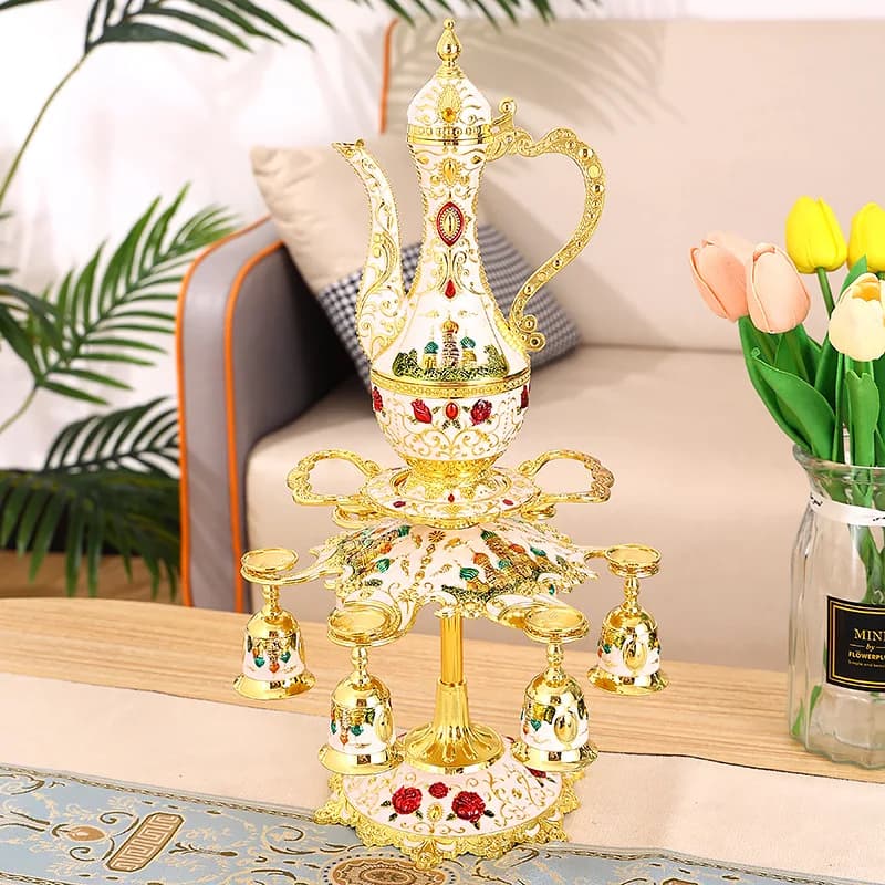 Set da vino europeo Baijiu, caraffa da vino, set portabicchiere da vino, vecchio vaso creativo per hotel domestici, confezione regalo calice.