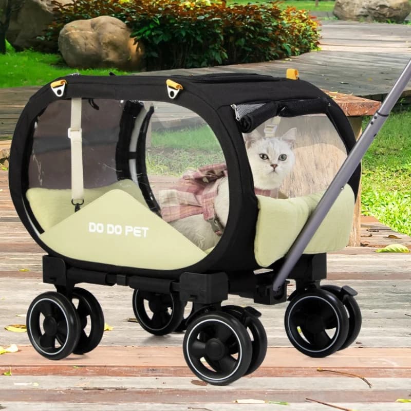 #Rolling Pet Carrier for Cats Dogs Breathable Travel Cat Crate 2-in-1 Trolley Bag for Car Trunk Stylish Dog Suitcase for Outdoor