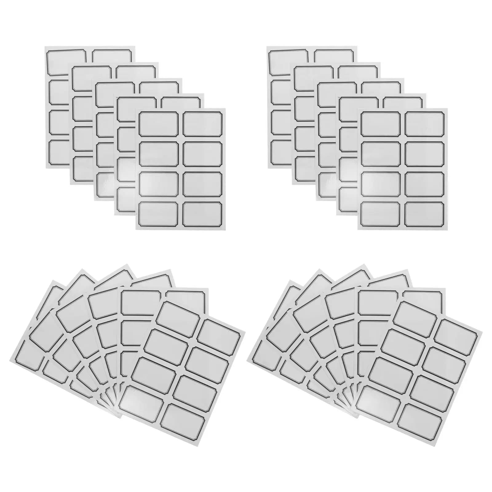 40 Sheets Transparent PVC Self-Adhesive Writable Labels Reusable Removable for Pantry Jars Storage Box Classification
