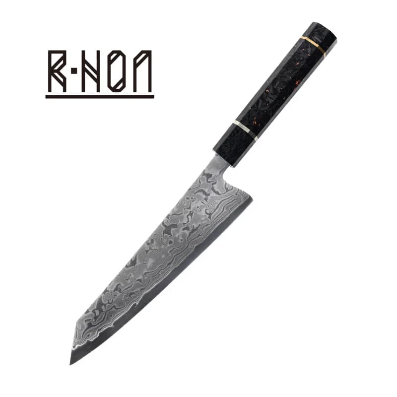 RHON VG10 Coltello Gyuto in Acciaio di Damasco Lama Affilata Cucina in Stile Giapponese Kiritsuke Affettare Salmone Pesce Carne Sushi Coltelli da Chef