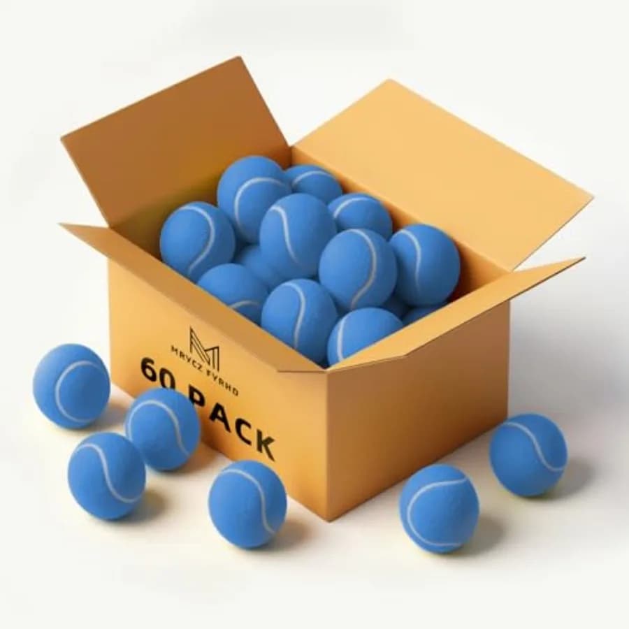 Palline da tennis per principianti e cani domestici, confezione da 60/120, in gomma rivestita in feltro, gialle, resistenti e senza pressione, con accessori inclusi