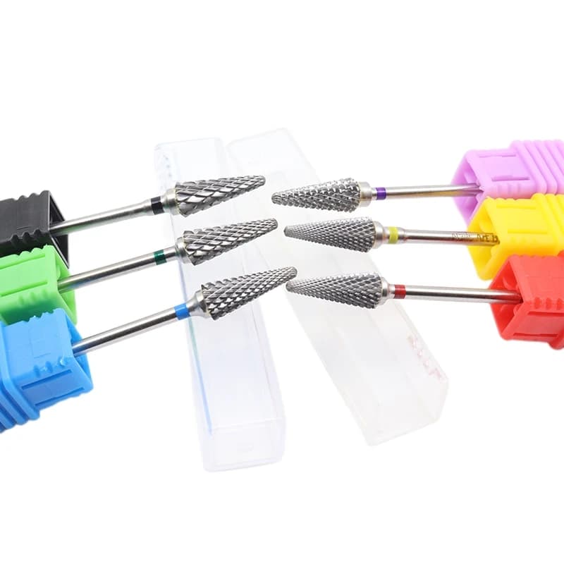 Punta per trapano per unghie in carburo a cono da 6mm fresa da 3/32 "per Manicure punte per unghie rotanti per trapano elettrico strumento per accessori