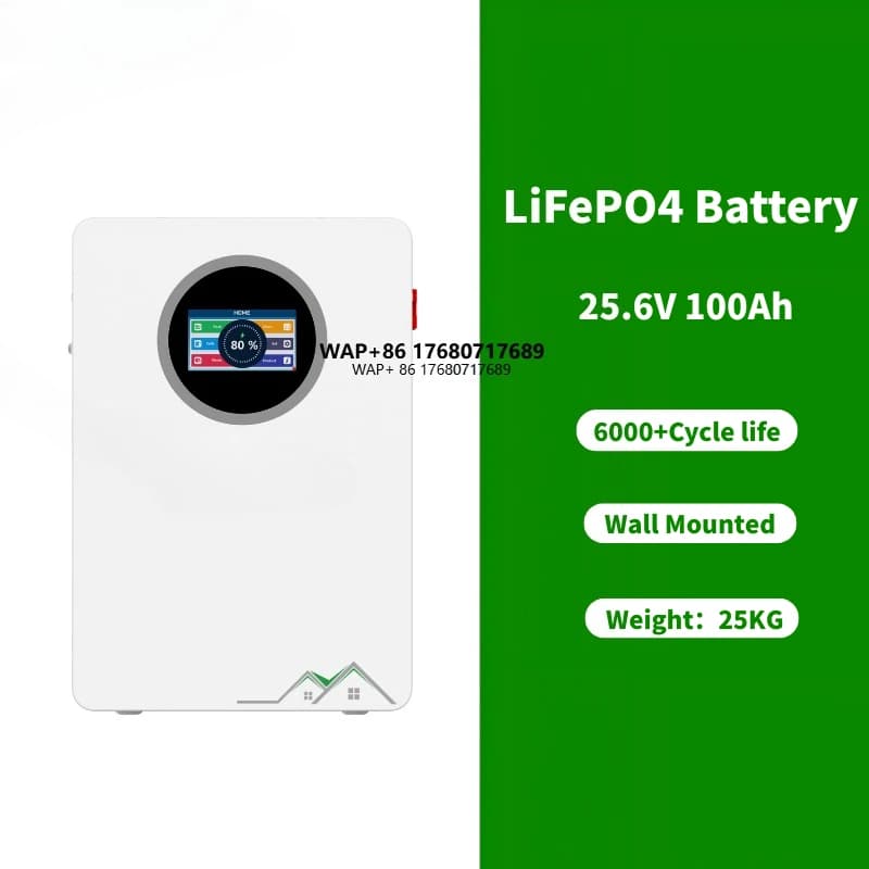 SUMT EB 25.6V 100Ah LiFePO4 Batteria a parete Sistema di accumulo di energia solare Power Bank Batteria di backup agli ioni di litio per la casa