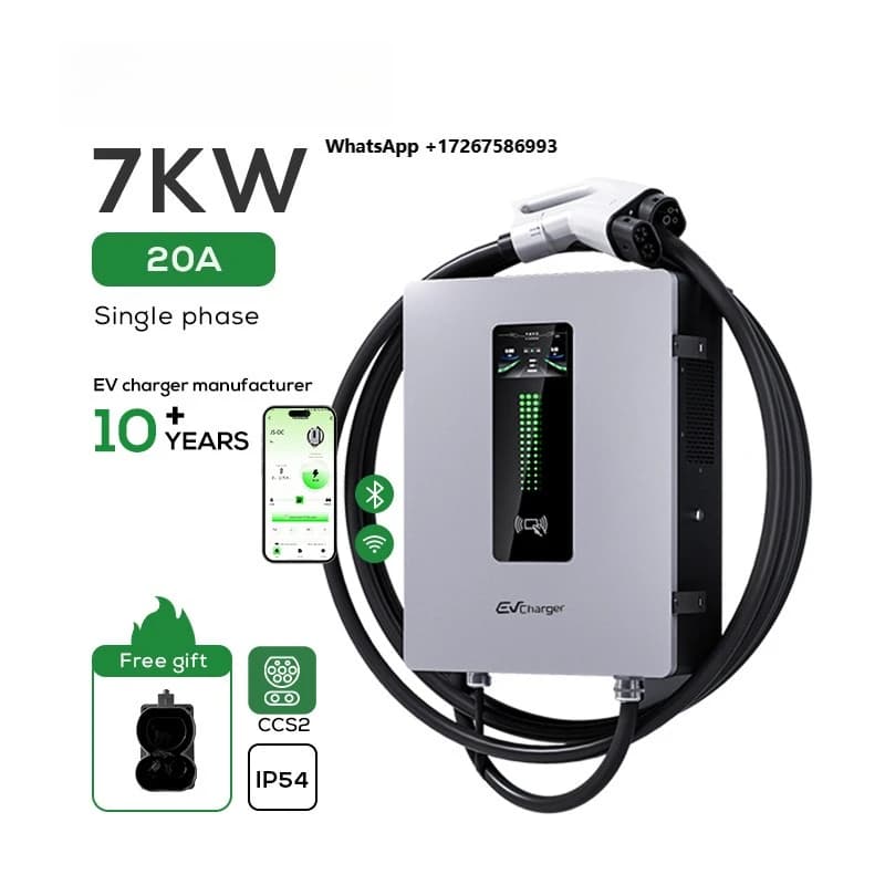 Stazioni di Ricarica EV da Parete Ovrod, Caricatori per Auto Elettriche CCS2, Wallbox 7Kw, Caricatore Rapido DC per Veicoli Elettrici