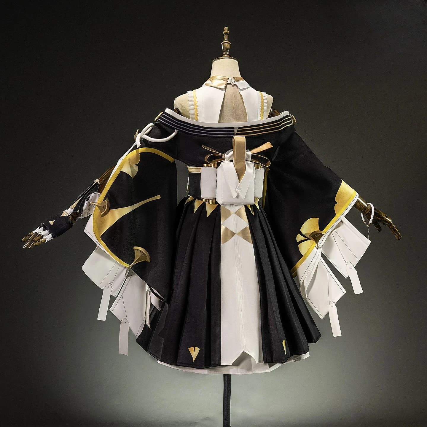 Zenless Zone Zero Hoshimi Miyabi Silver Court Blossom Cosplay Costume Black Gold Formal Dress Outfit Halloween Carnival Party
