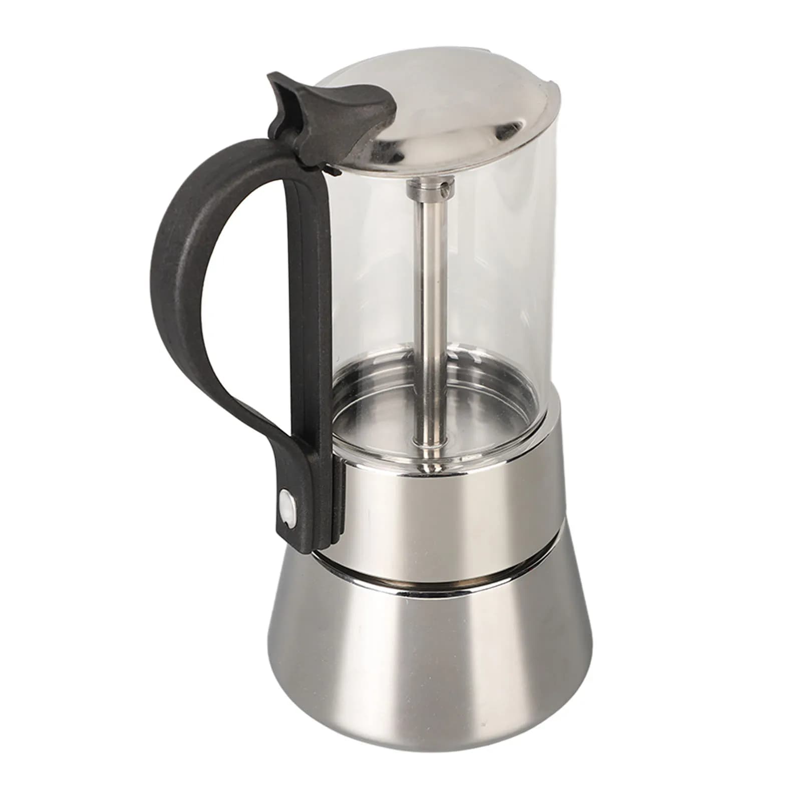 Pentola Moka in acciaio inossidabile piano in vetro cristallo piano cottura Moka pentola classica caffettiera italiana per 4 tazze accessori da Bar da cucina