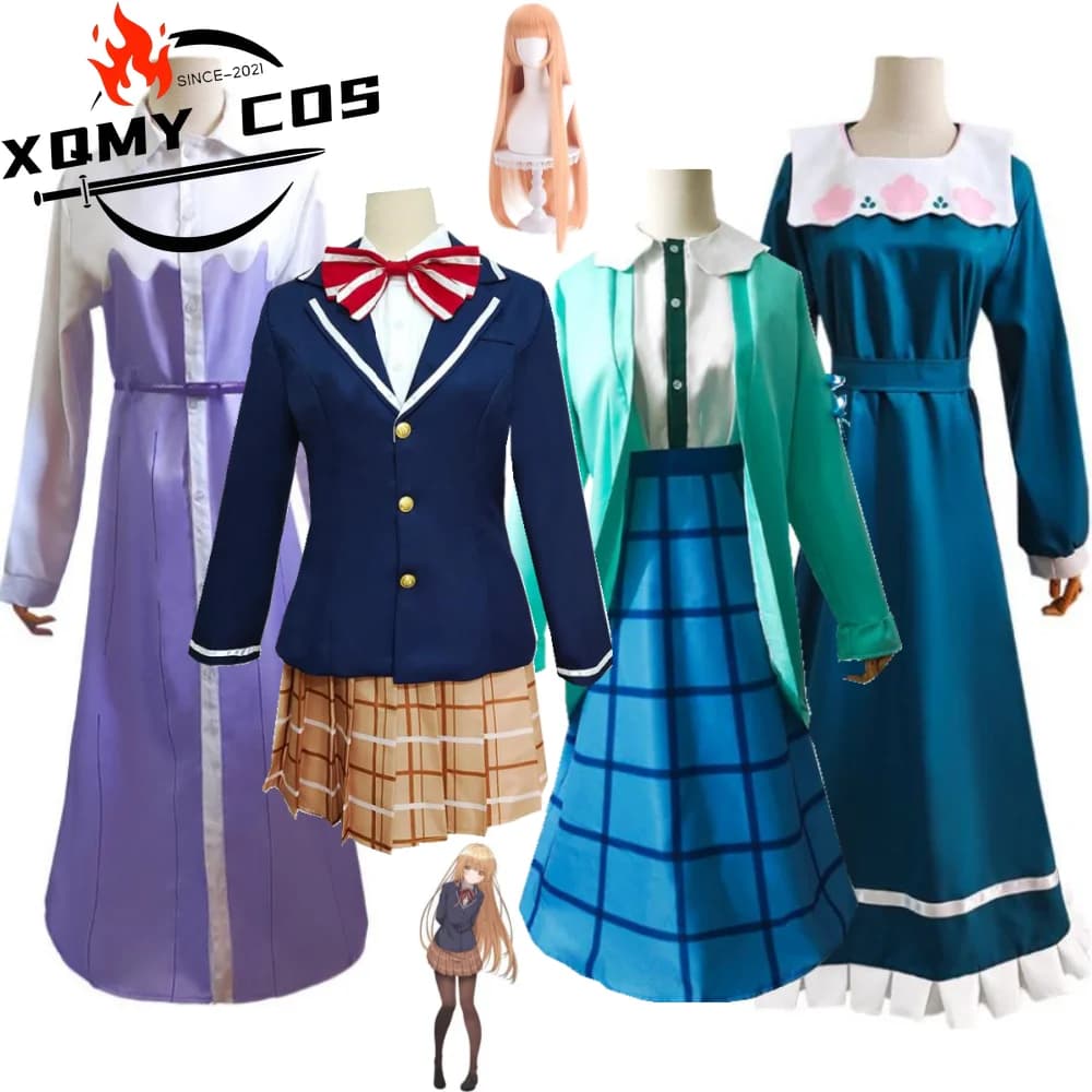 XqAnime The Angel Next Door Spoils Me Rotten Shiina Mahiru Costume Cosplay Parrucca Abbigliamento quotidiano Scuola JK Uniforme Hallowen Suit