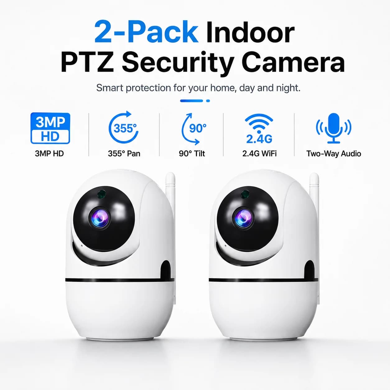 Pet Dog Camera & Baby Monitor with Phone App, 2.4GHz WiFi Indoor Security Cam, 355° Pan/Tilt, 2-Way Audio, Night Vision 2026 New