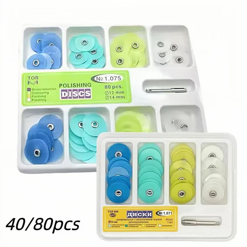 40/80 Pezzi Dischi Lucidanti per Compositi Dentali con Asta di Fissaggio Mandrino Soflex Flexi Disc RA Shank Strumenti Abrasivi per Sbiancamento Denti