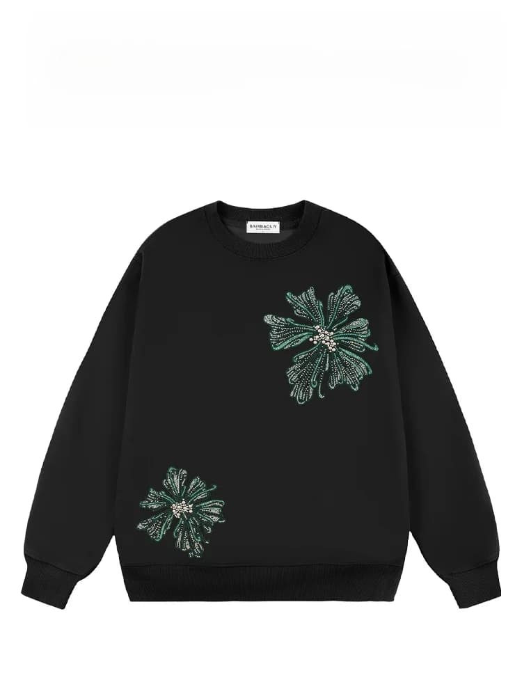 BAIRBAOLIY2025 Autumn Winter New Thiened Fce Hoodie Men Casual Faion Comfortable Top Printed round Ne Long Sve