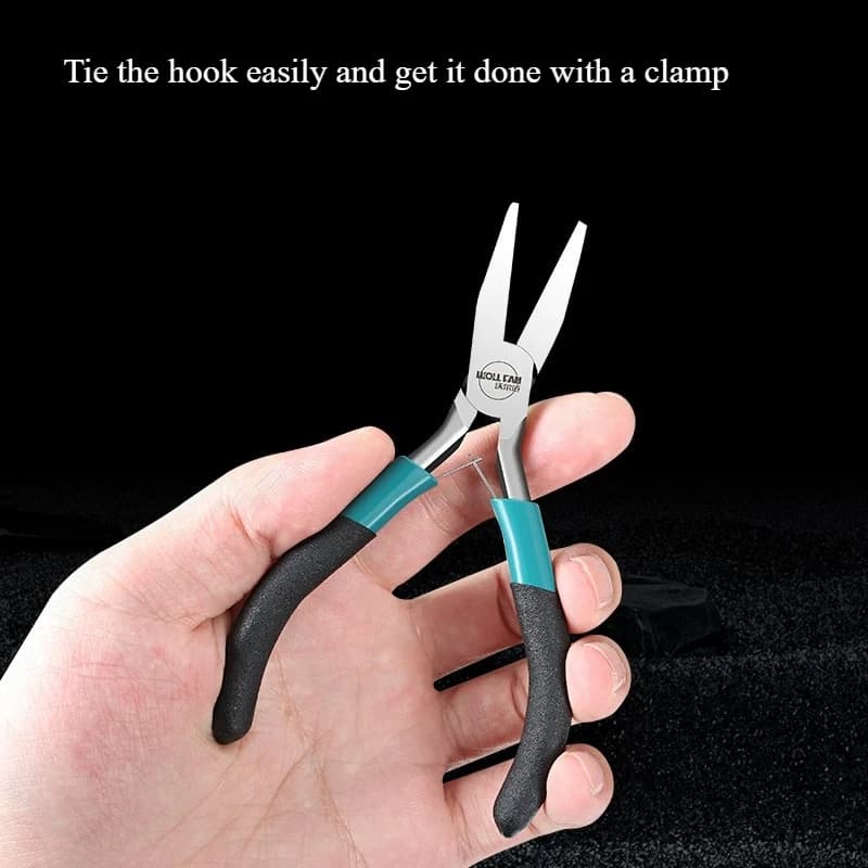 Flat-end hook toothless pliers fishing line hook pliers tying tools professional cable tie.